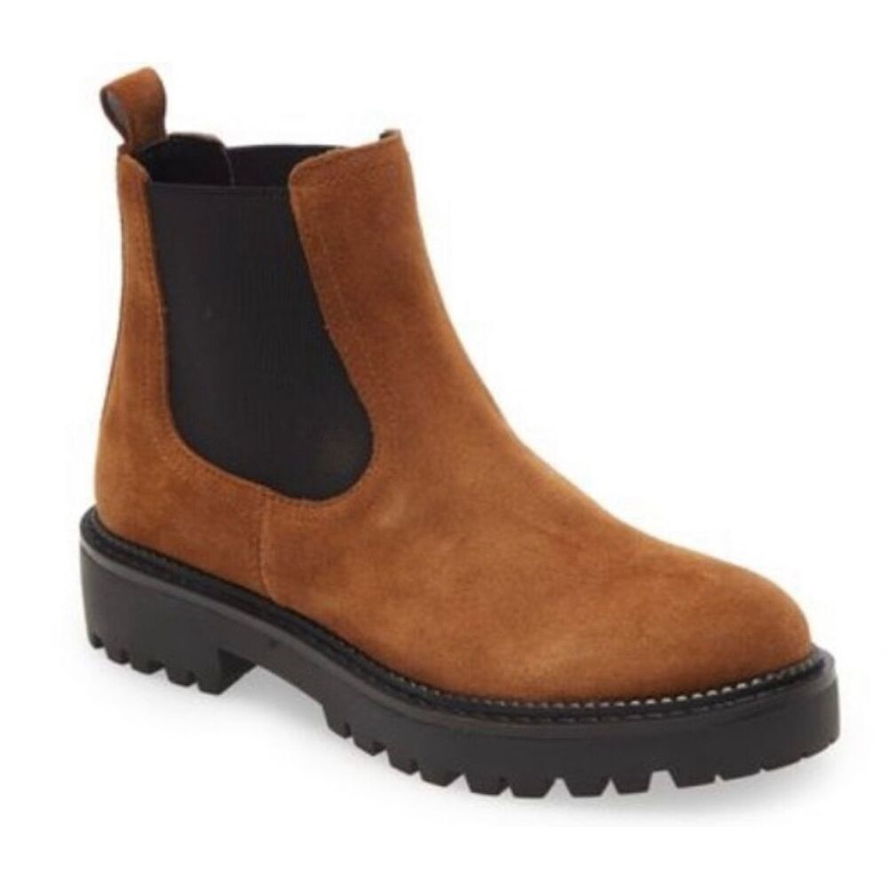 Caslon water repellant chestnut suede Chelsea boot 6